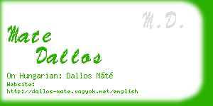 mate dallos business card