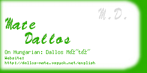 mate dallos business card